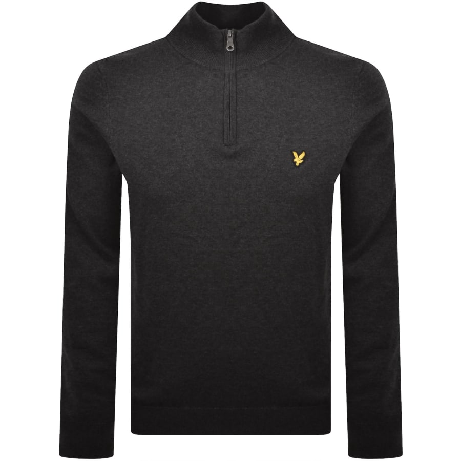 Image number 1 for Lyle And Scott Quarter Zip Knitted Jumper Grey