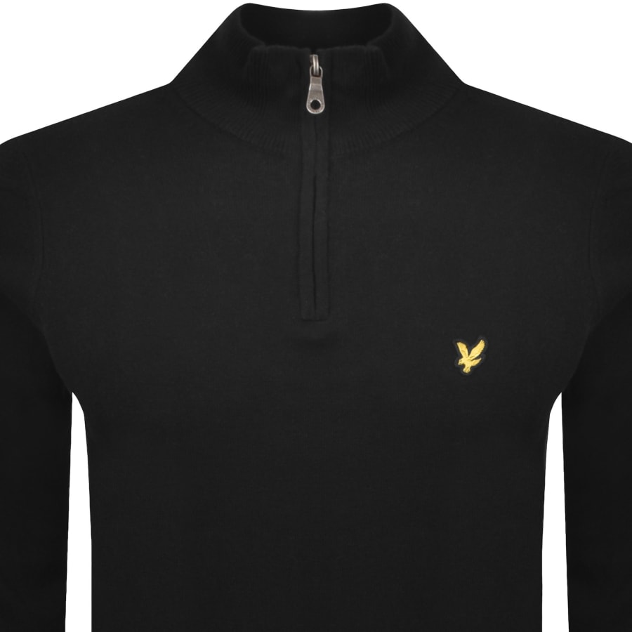 Image number 2 for Lyle And Scott Quarter Zip Knitted Jumper Black