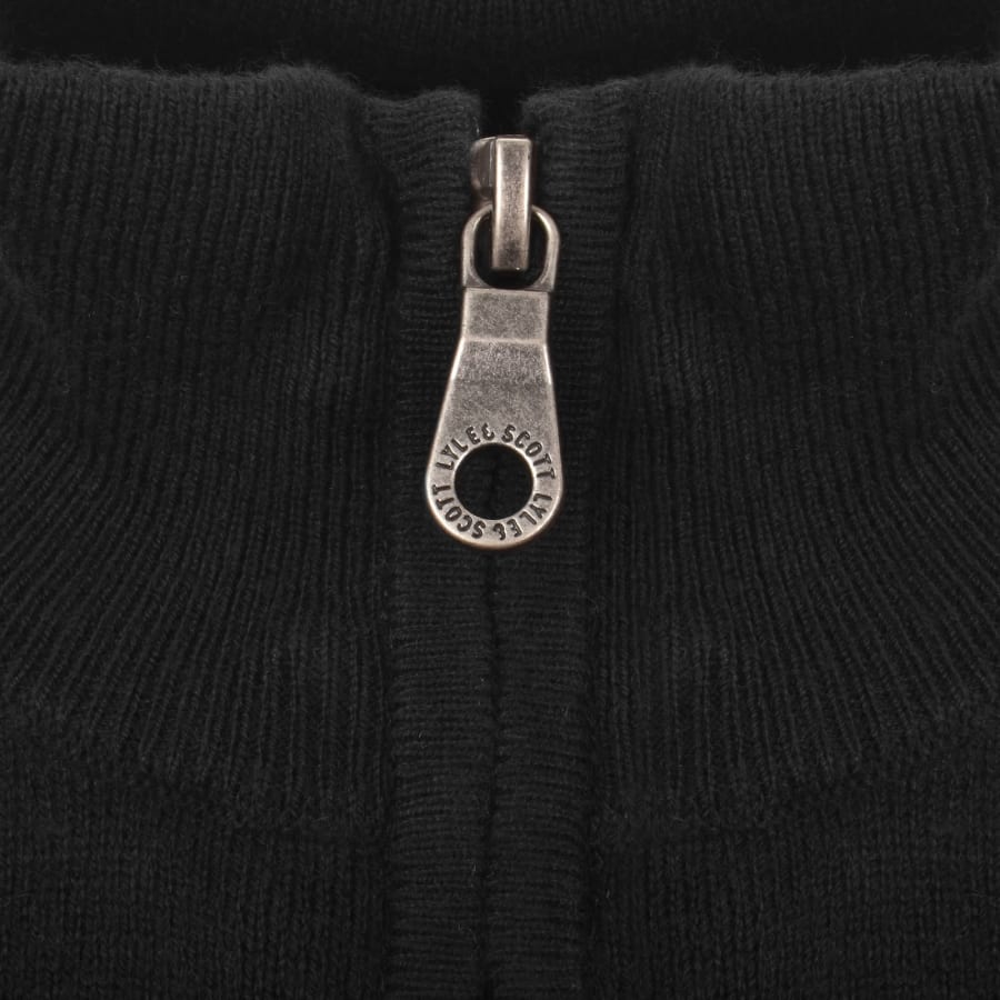 Image number 4 for Lyle And Scott Quarter Zip Knitted Jumper Black