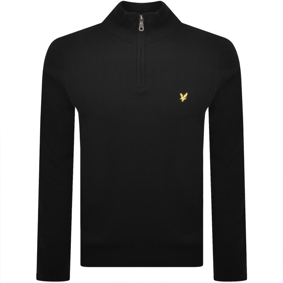 Image number 1 for Lyle And Scott Quarter Zip Knitted Jumper Black