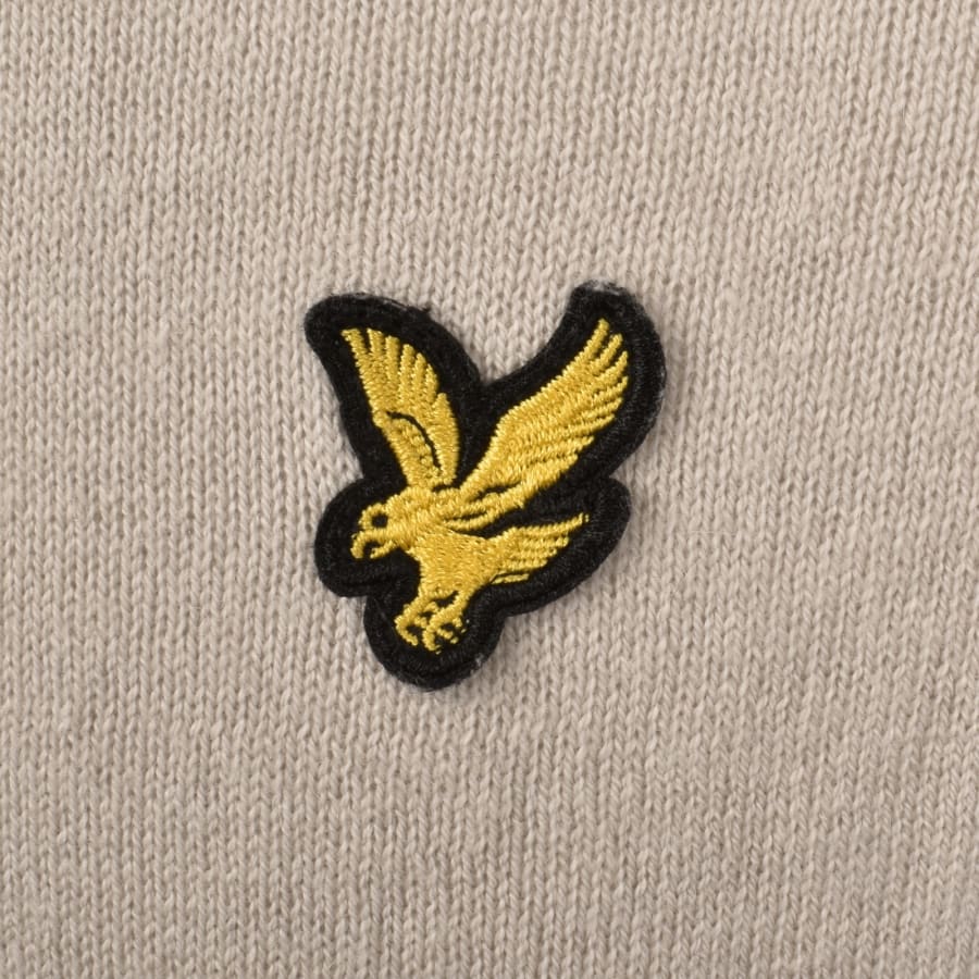 Image number 3 for Lyle And Scott Quarter Zip Knitted Jumper Beige