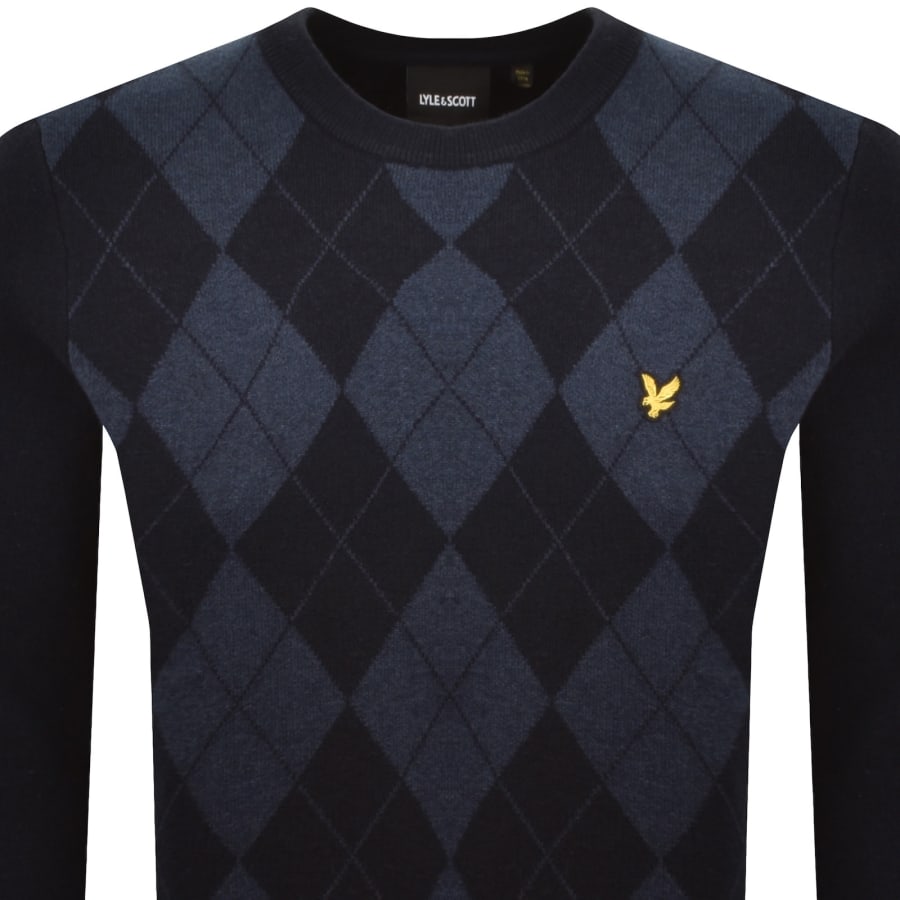 Image number 2 for Lyle And Scott Argyle Knitted Jumper Grey