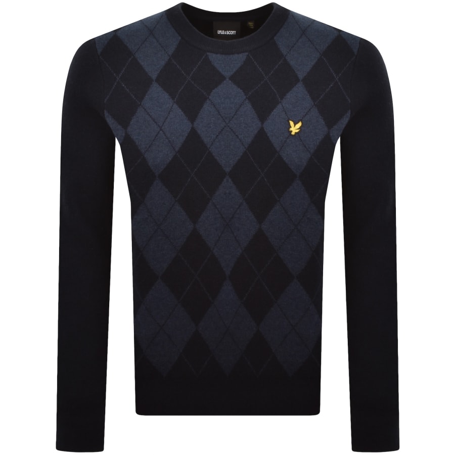 Image number 1 for Lyle And Scott Argyle Knitted Jumper Grey