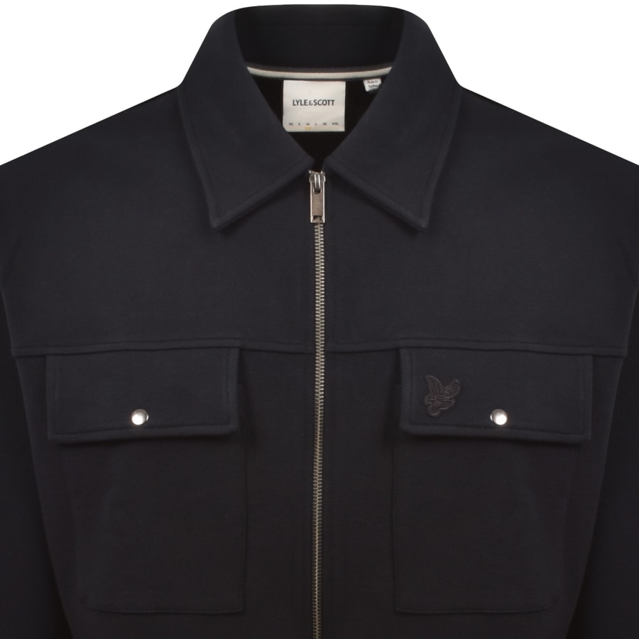 Image number 2 for Lyle And Scott Pique Overshirt Navy