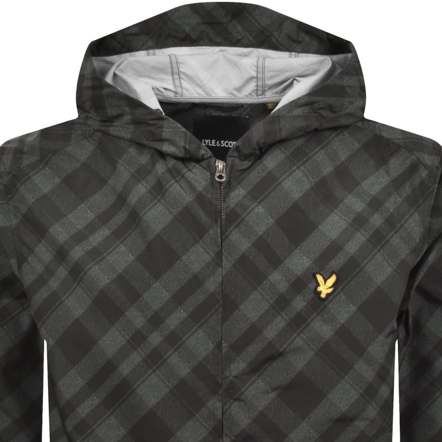 Image number 2 for Lyle And Scott Tartan Hooded Jacket Black