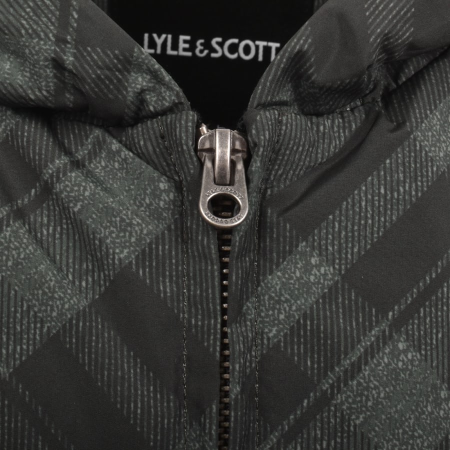 Image number 4 for Lyle And Scott Tartan Hooded Jacket Black