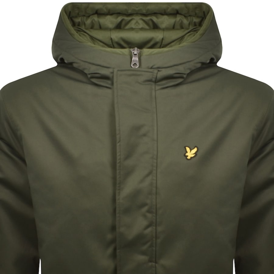 Image number 2 for Lyle And Scott Padded Fishtail Parka Green