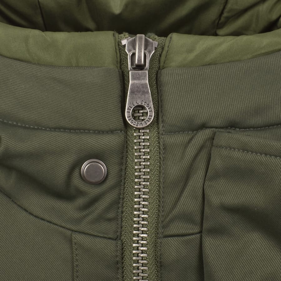 Image number 4 for Lyle And Scott Padded Fishtail Parka Green