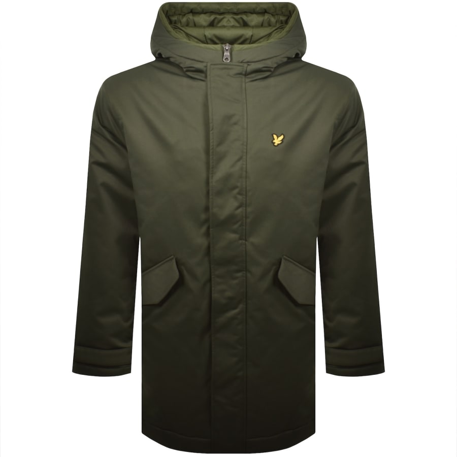 Image number 1 for Lyle And Scott Padded Fishtail Parka Green