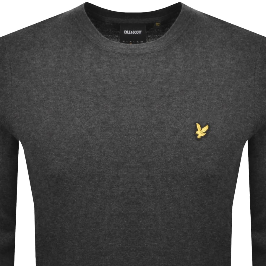 Image number 2 for Lyle And Scott Cotton Merino Jumper Charcoal Grey