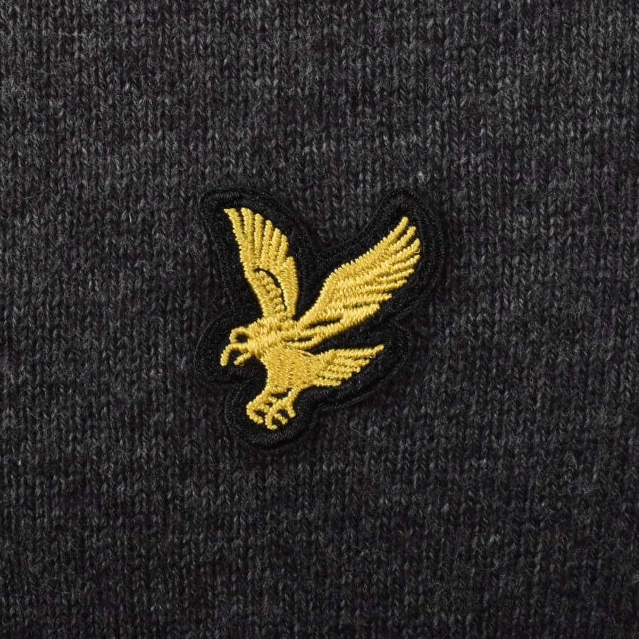 Image number 3 for Lyle And Scott Cotton Merino Jumper Charcoal Grey