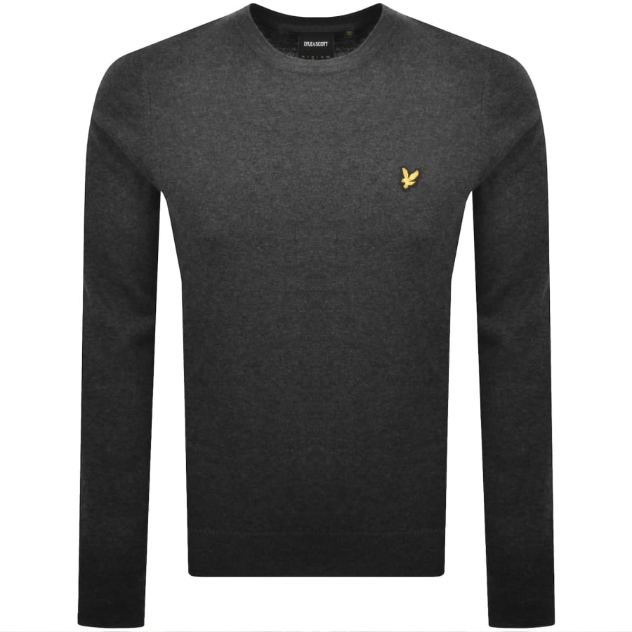 Image number 1 for Lyle And Scott Cotton Merino Jumper Charcoal Grey
