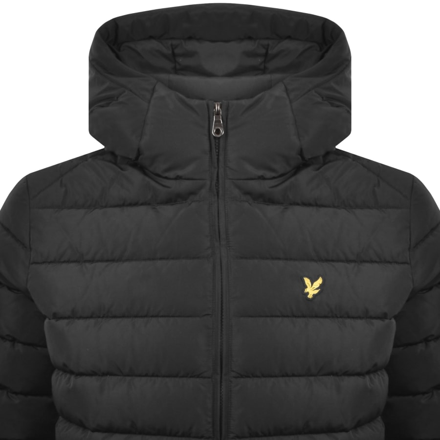 Image number 2 for Lyle And Scott Hooded Quilted Jacket Jet Black