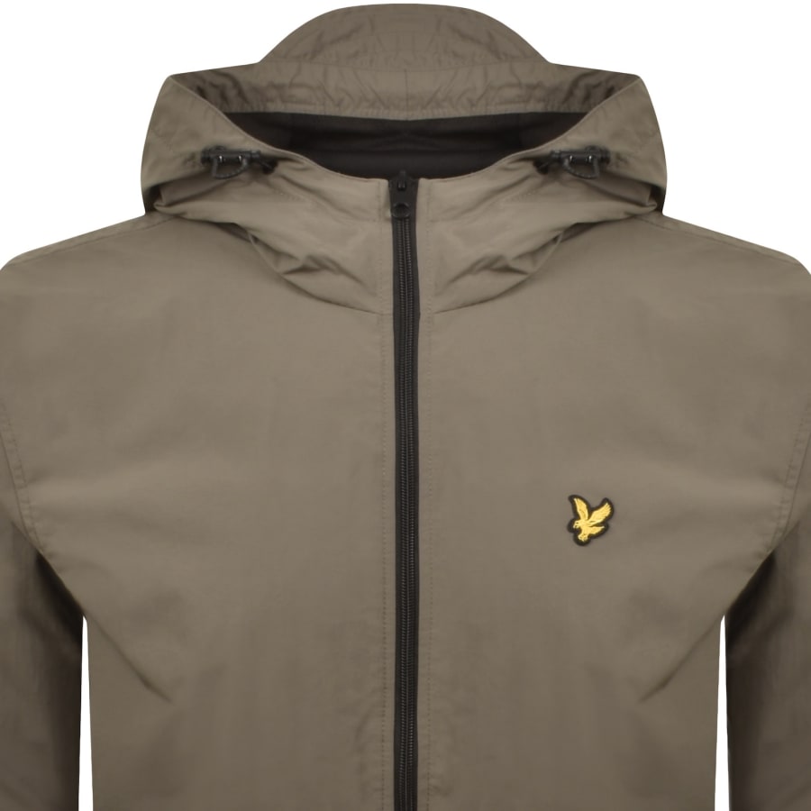 Image number 2 for Lyle And Scott Contrast Hooded Jacket Khaki