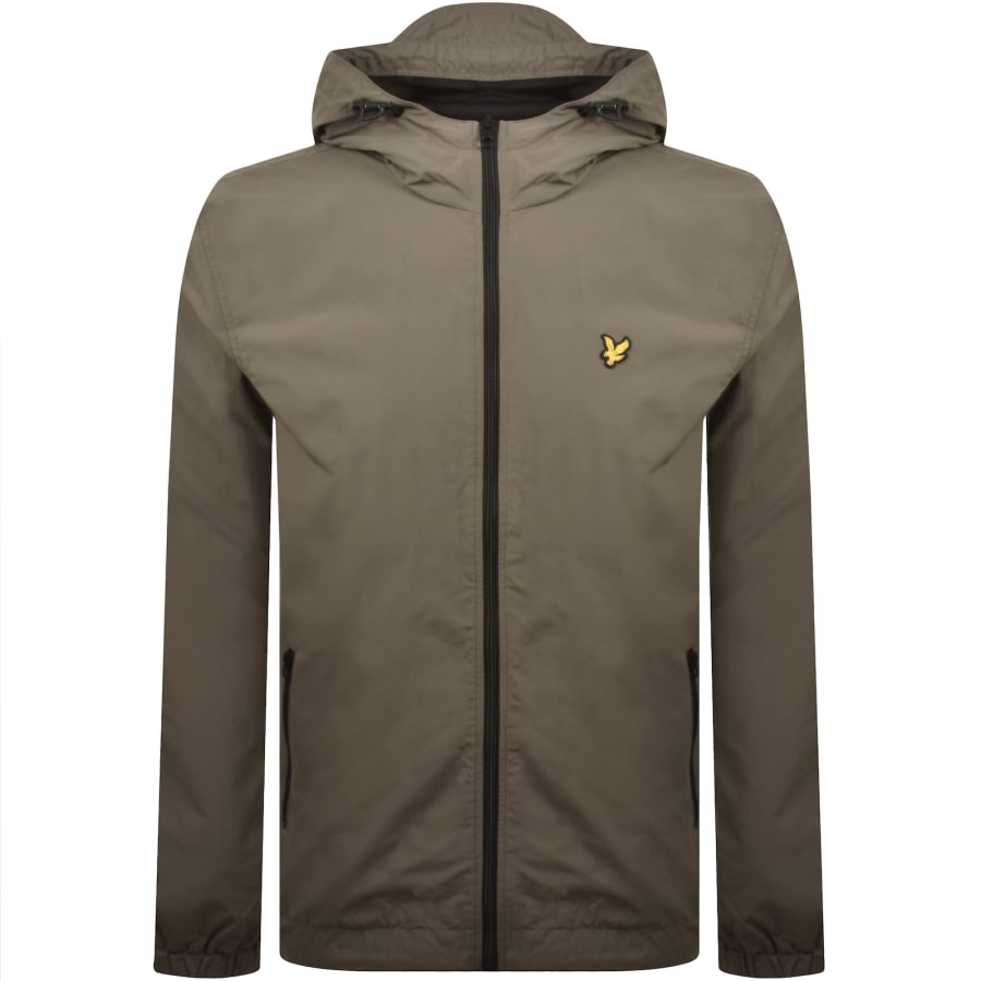 Image number 1 for Lyle And Scott Contrast Hooded Jacket Khaki