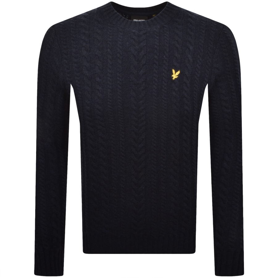 Image number 1 for Lyle And Scott Cable Knit Jumper Navy