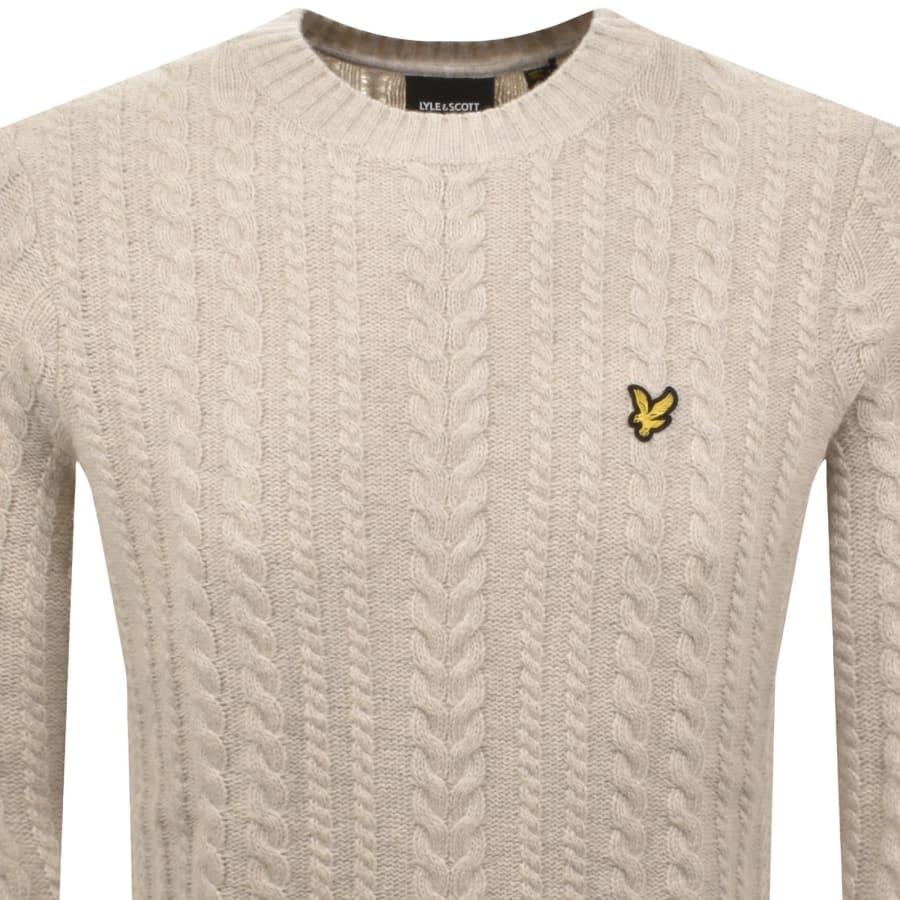 Image number 2 for Lyle And Scott Cable Knit Jumper Grey