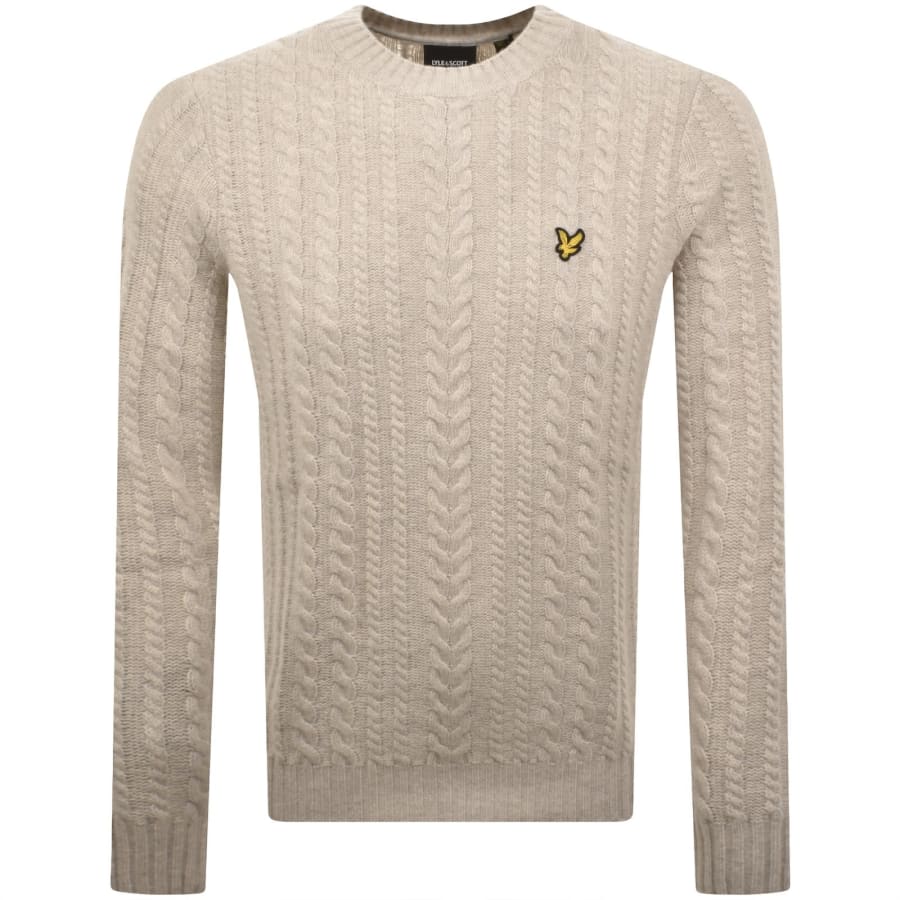 Image number 1 for Lyle And Scott Cable Knit Jumper Grey