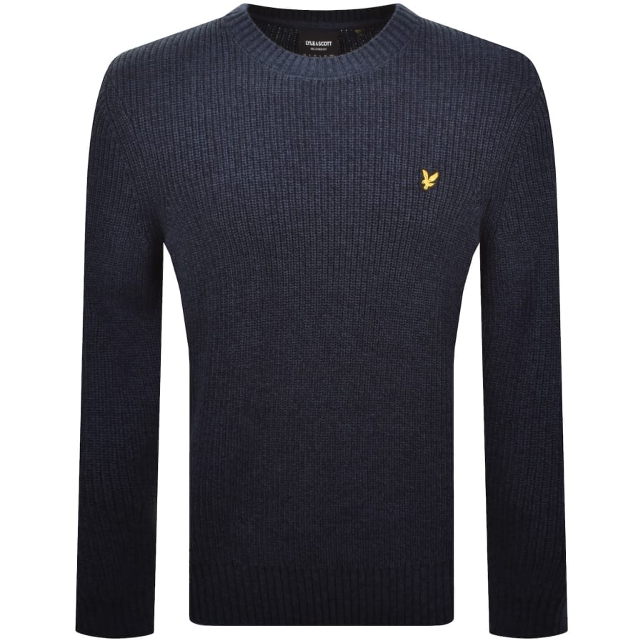 Image number 1 for Lyle And Scott Static Marl Knit Jumper Navy