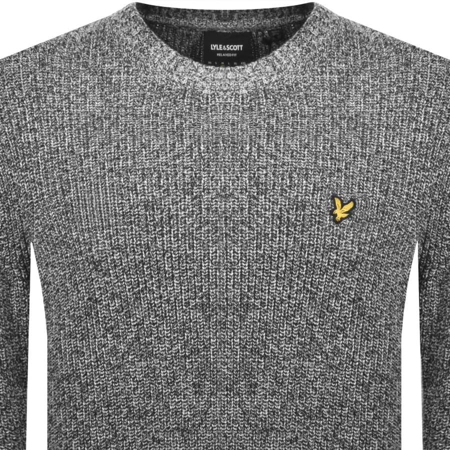Image number 2 for Lyle And Scott Static Marl Knit Jumper Black