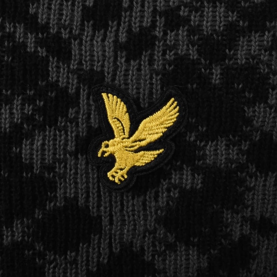 Image number 3 for Lyle And Scott Ladder Tartan Knit Jumper Black