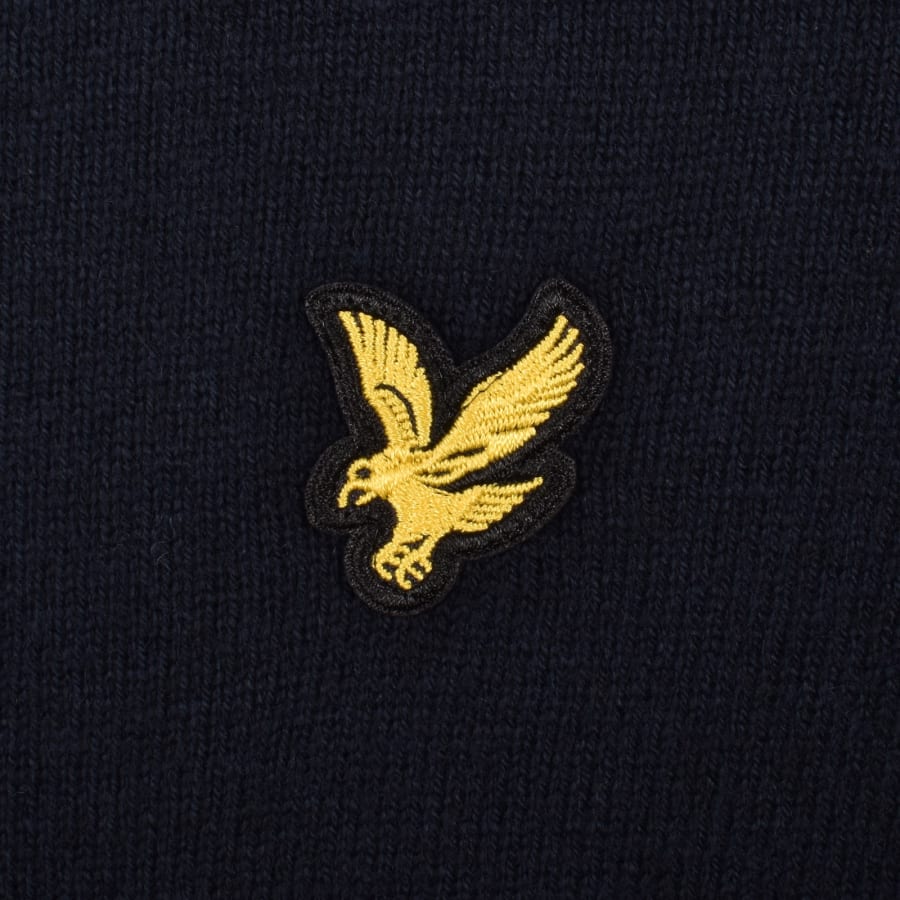 Image number 3 for Lyle And Scott Cotton Merino Knitted Shirt Navy