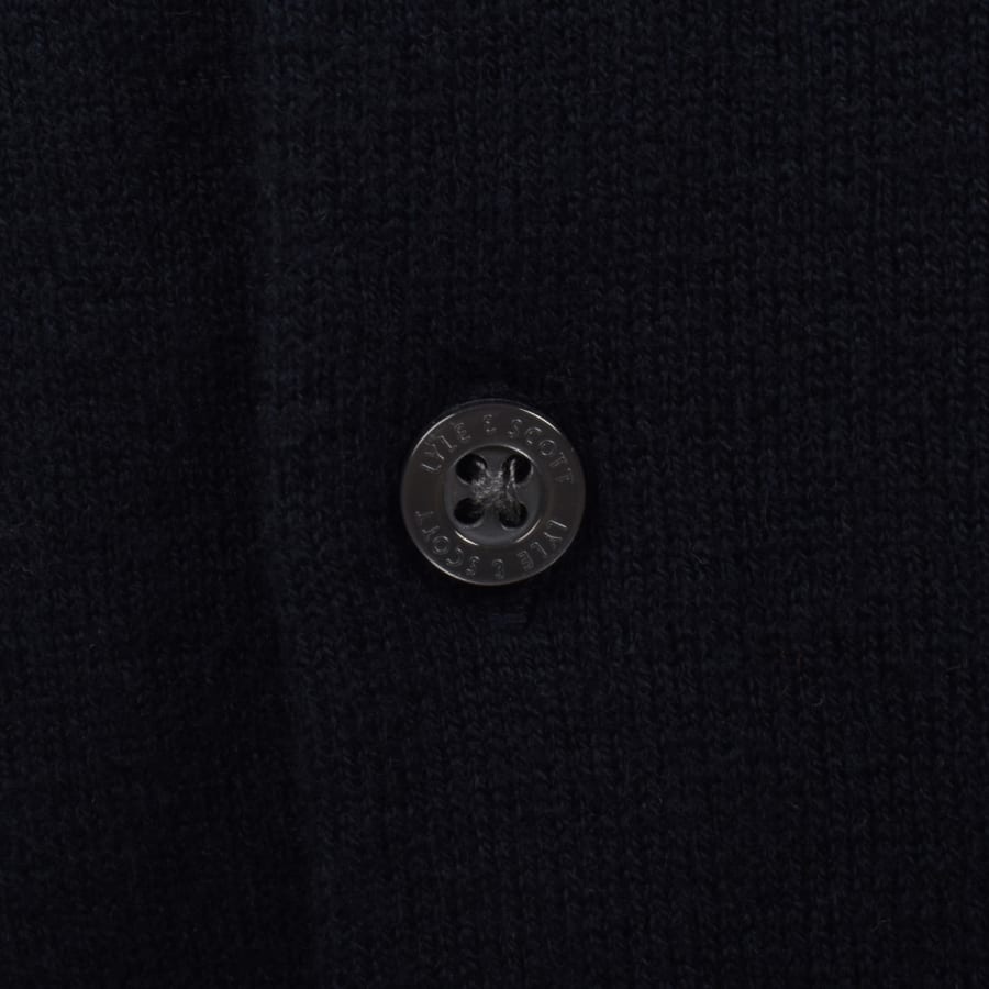 Image number 4 for Lyle And Scott Cotton Merino Knitted Shirt Navy