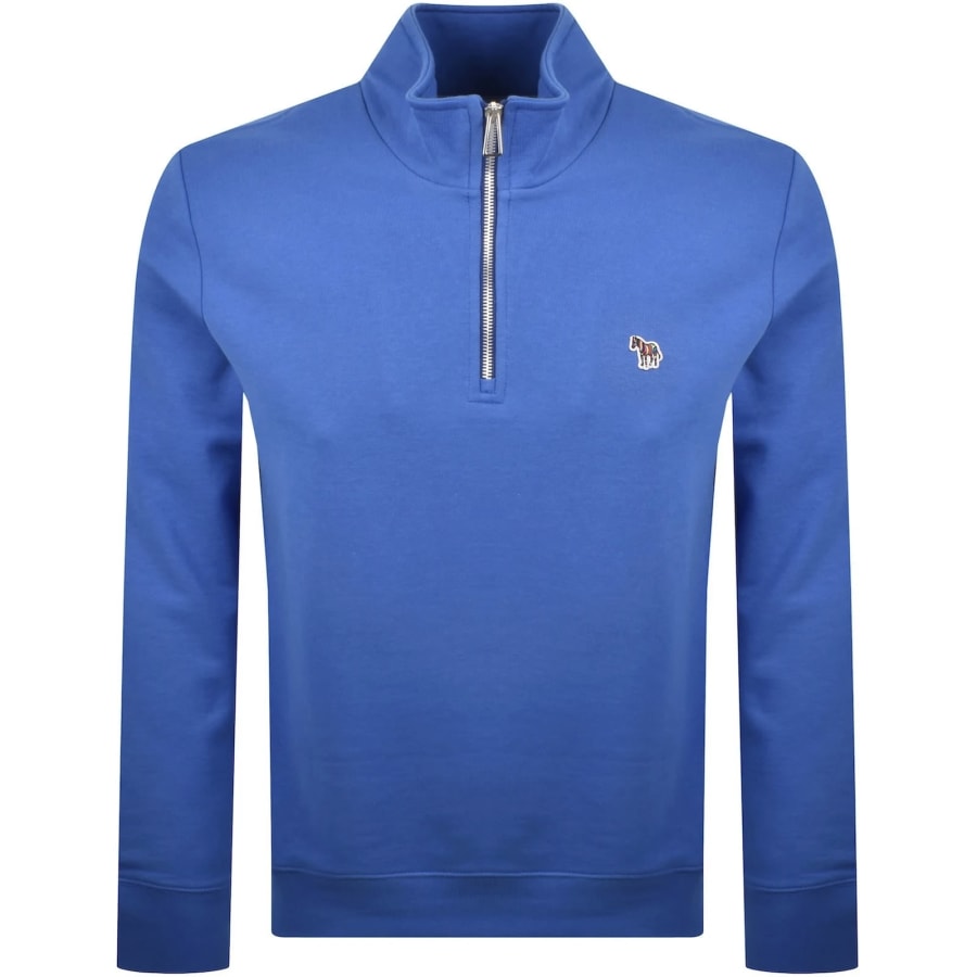 Image number 1 for Paul Smith Zebra Half Zip Sweatshirt Blue