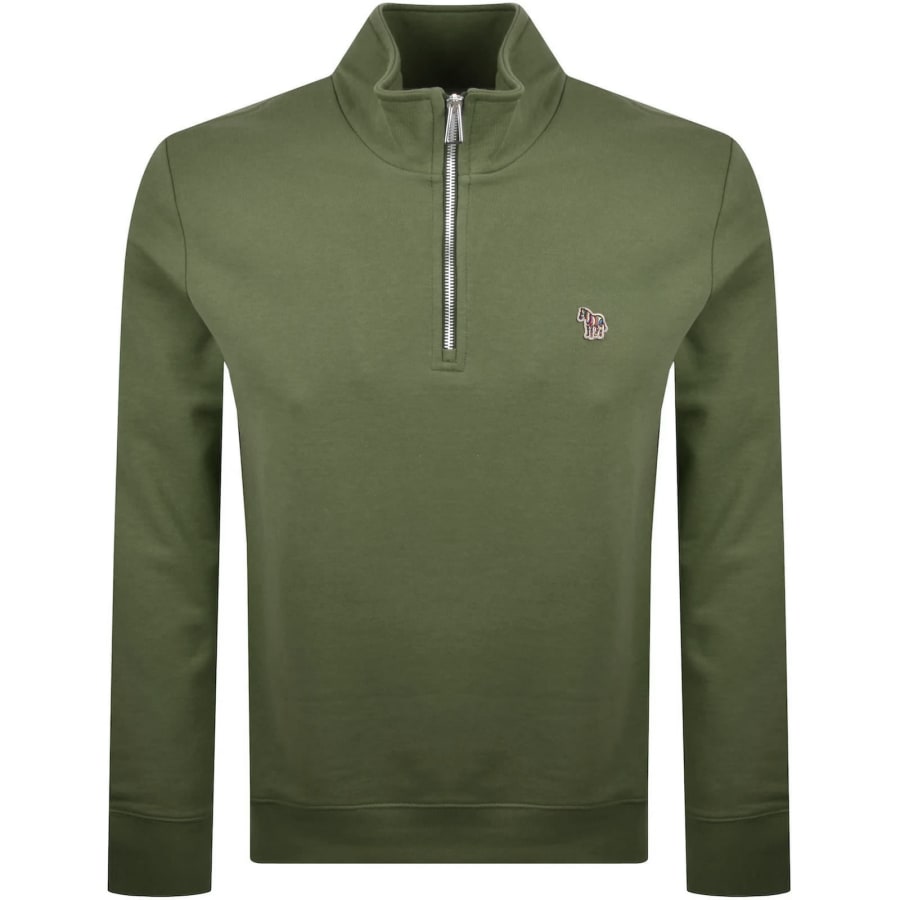 Image number 1 for Paul Smith Zebra Half Zip Sweatshirt Green