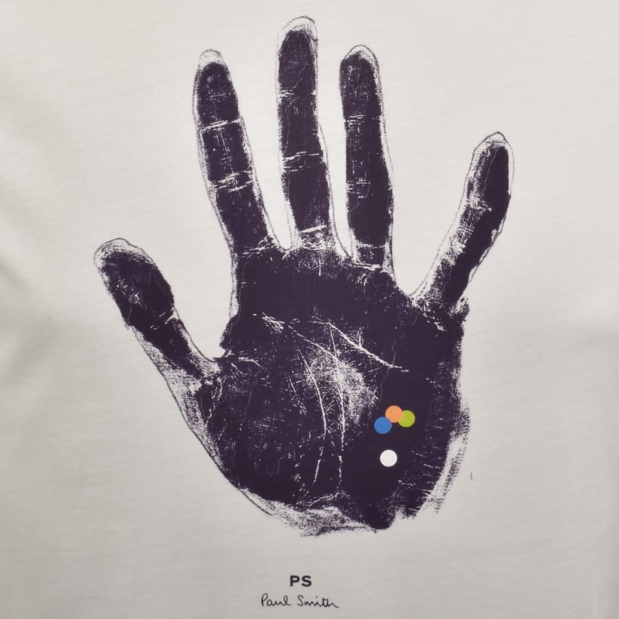 Image number 3 for Paul Smith Hand Graphic T Shirt White