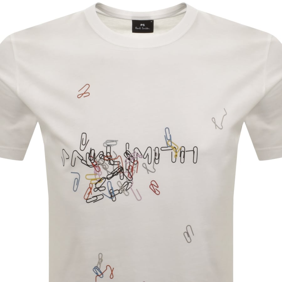 Image number 2 for Paul Smith Paperclips Graphic T Shirt White