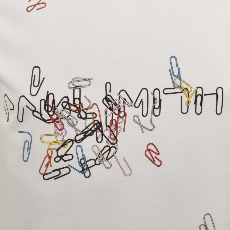 Image number 3 for Paul Smith Paperclips Graphic T Shirt White