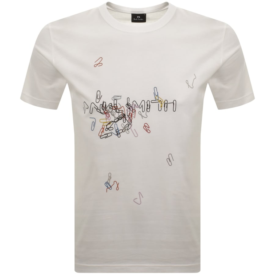 Image number 1 for Paul Smith Paperclips Graphic T Shirt White
