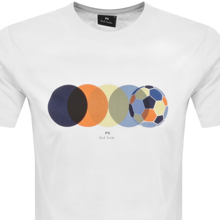 Image number 2 for Paul Smith Football Graphic T Shirt White