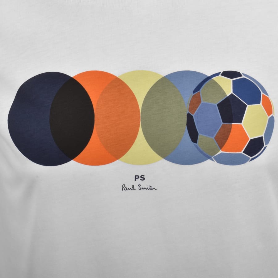 Image number 3 for Paul Smith Football Graphic T Shirt White