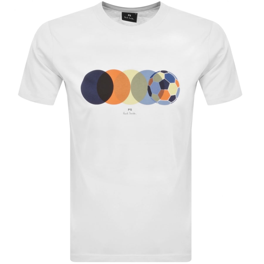 Image number 1 for Paul Smith Football Graphic T Shirt White