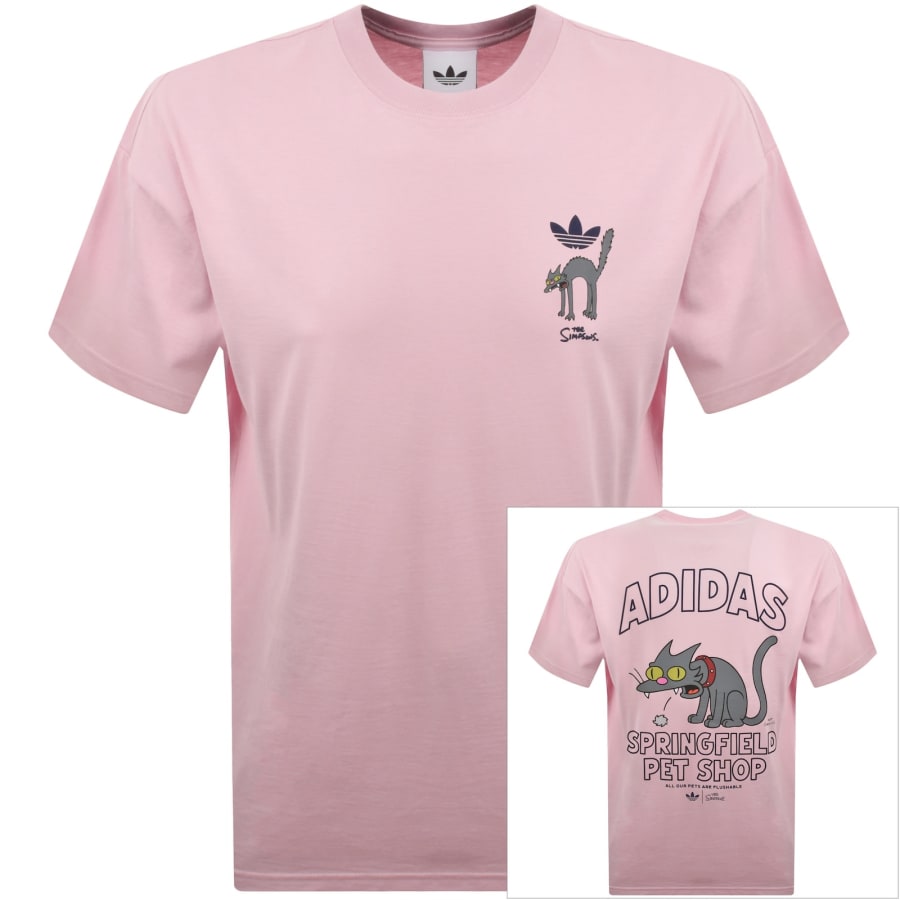 Image number 1 for adidas Originals X The Simpsons T Shirt Pink