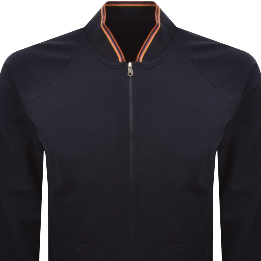 Image number 2 for Paul Smith Rib Artist Bomber Jacket Navy