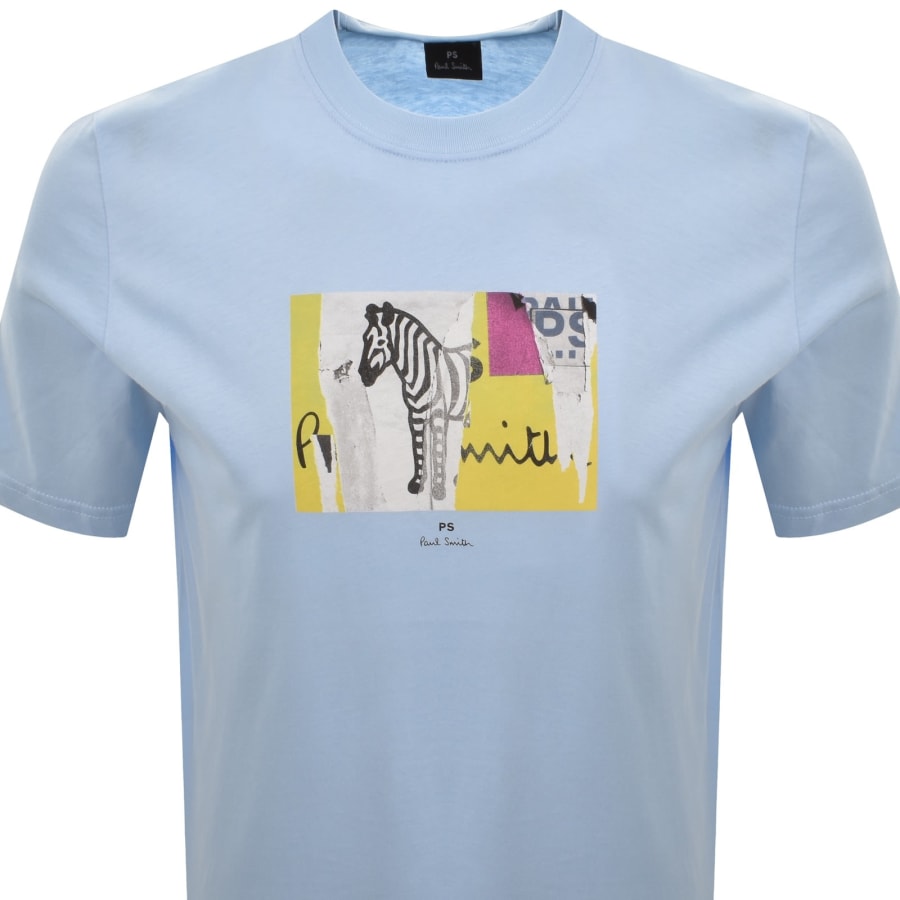 Image number 2 for Paul Smith Zebra Graphic T Shirt Blue
