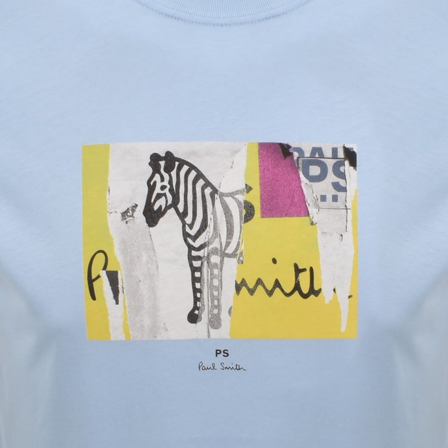 Image number 3 for Paul Smith Zebra Graphic T Shirt Blue