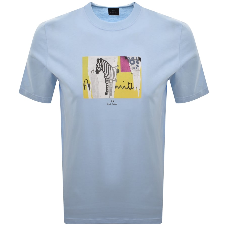 Image number 1 for Paul Smith Zebra Graphic T Shirt Blue