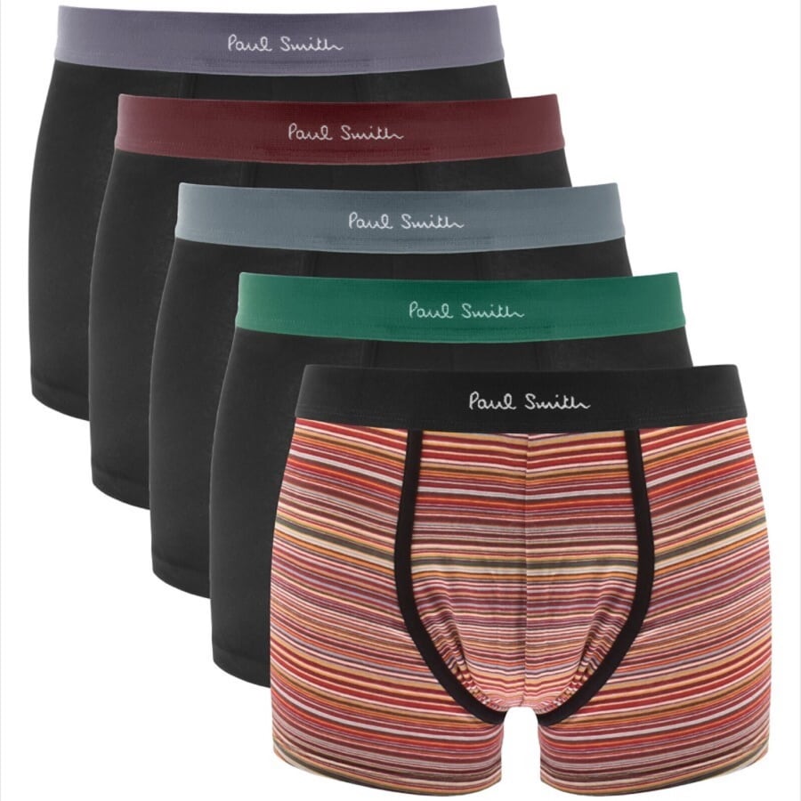 Image number 1 for Paul Smith 5 Pack Trunks Black