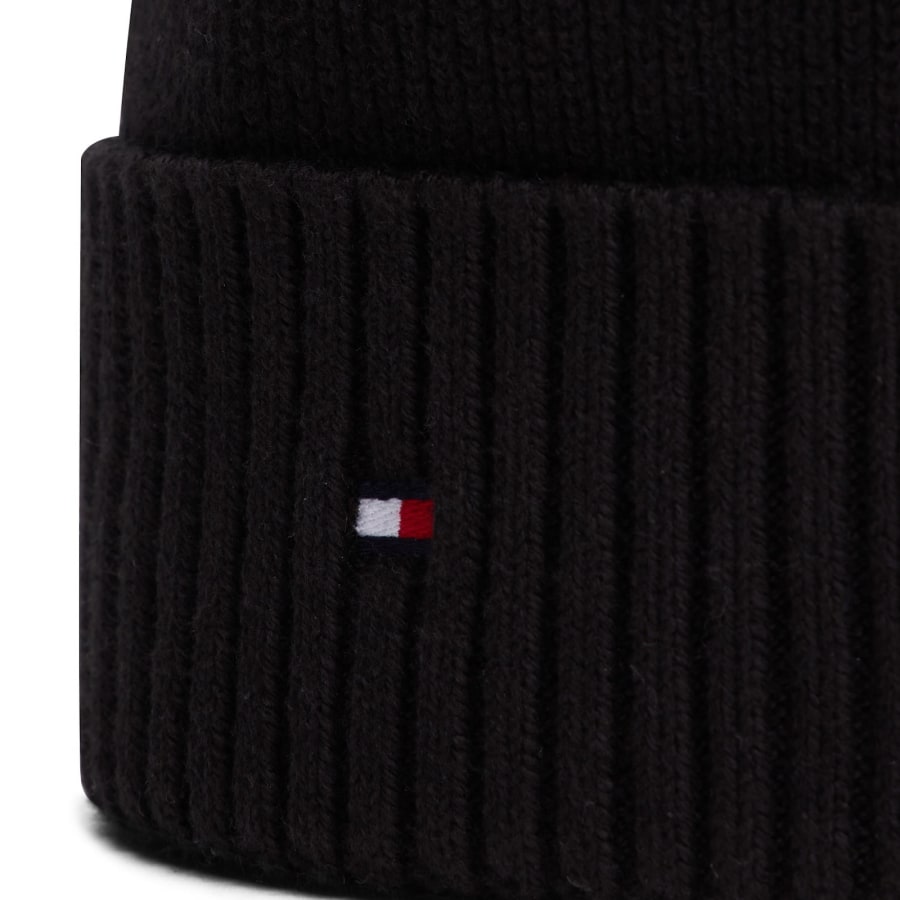 Image number 3 for Tommy Hilfiger Flag Beanie Hat Black