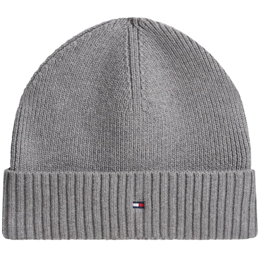Image number 1 for Tommy Hilfiger Flag Beanie Hat Grey