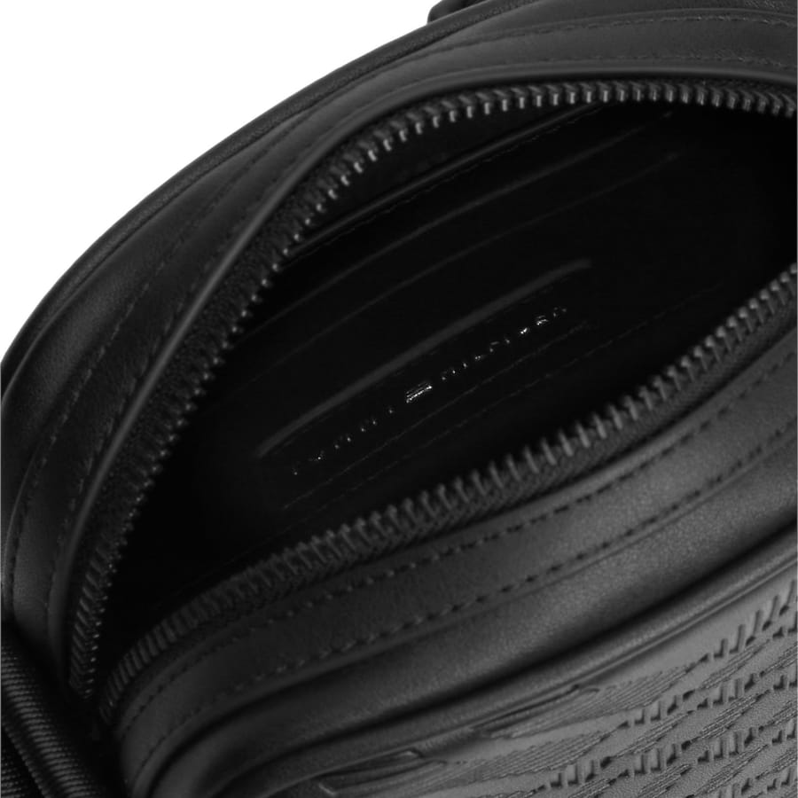 Image number 3 for Tommy Hilfiger Textured Mini Reporter Bag Black
