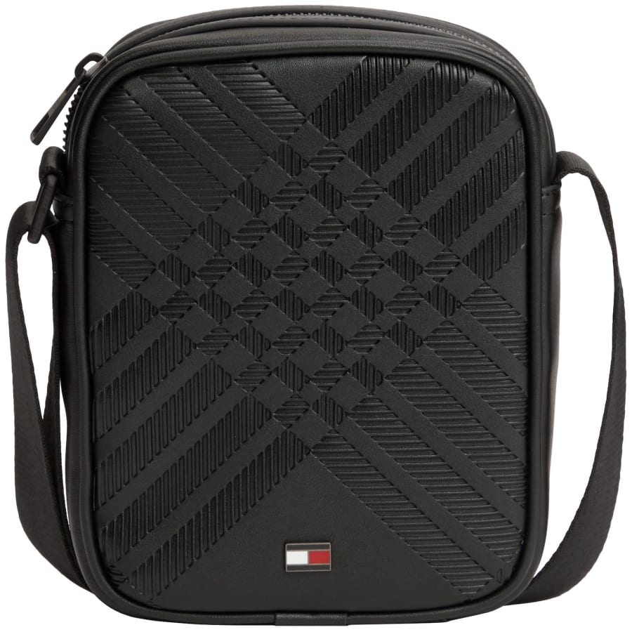 Image number 1 for Tommy Hilfiger Textured Mini Reporter Bag Black