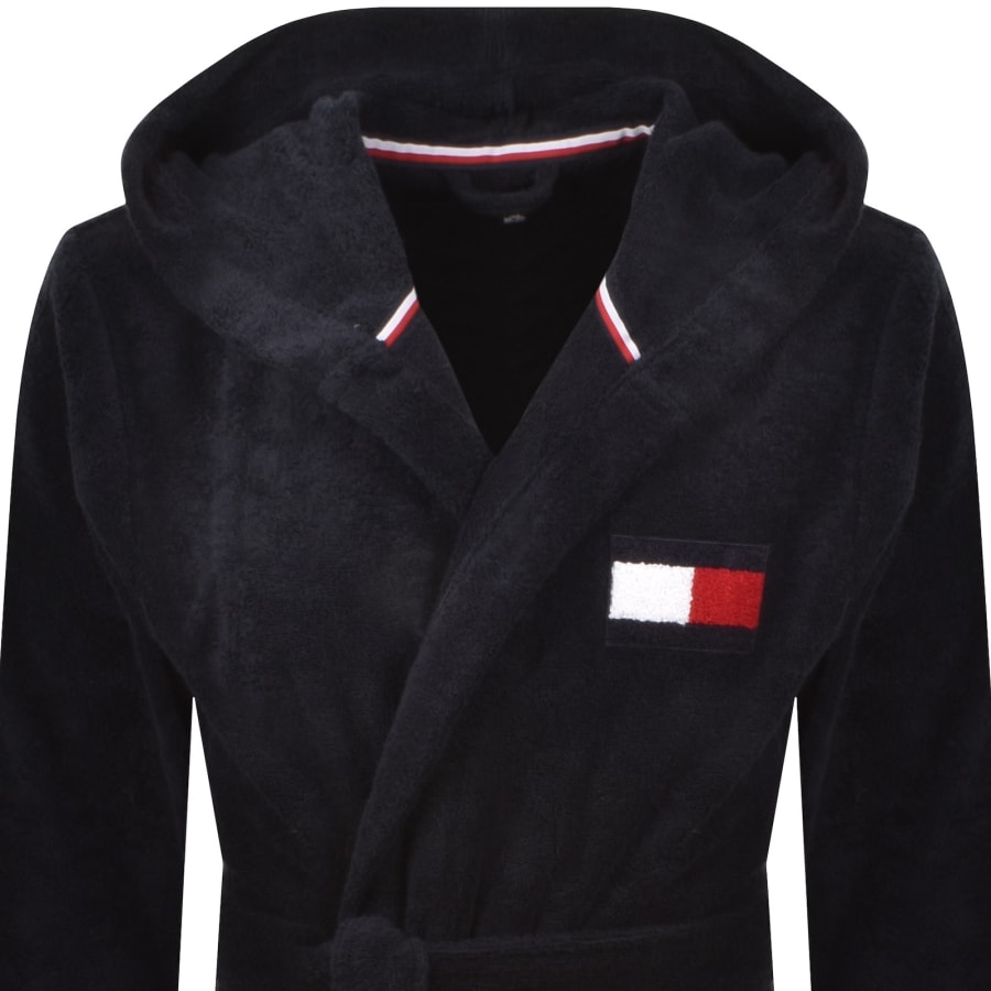 Image number 2 for Tommy Hilfiger Hooded Dressing Gown Navy