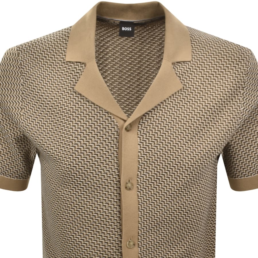 Image number 2 for BOSS H Lomare Knit Polo Beige