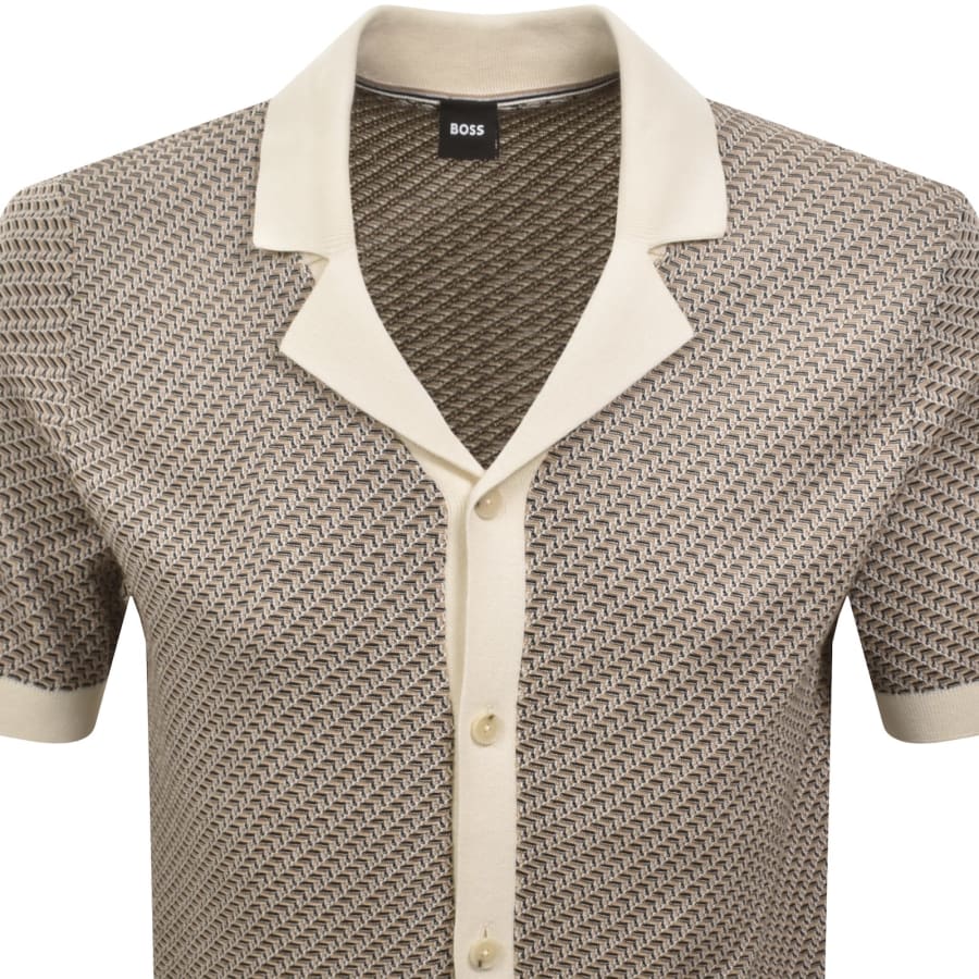 Image number 2 for BOSS H Lomare Knit Polo Off White