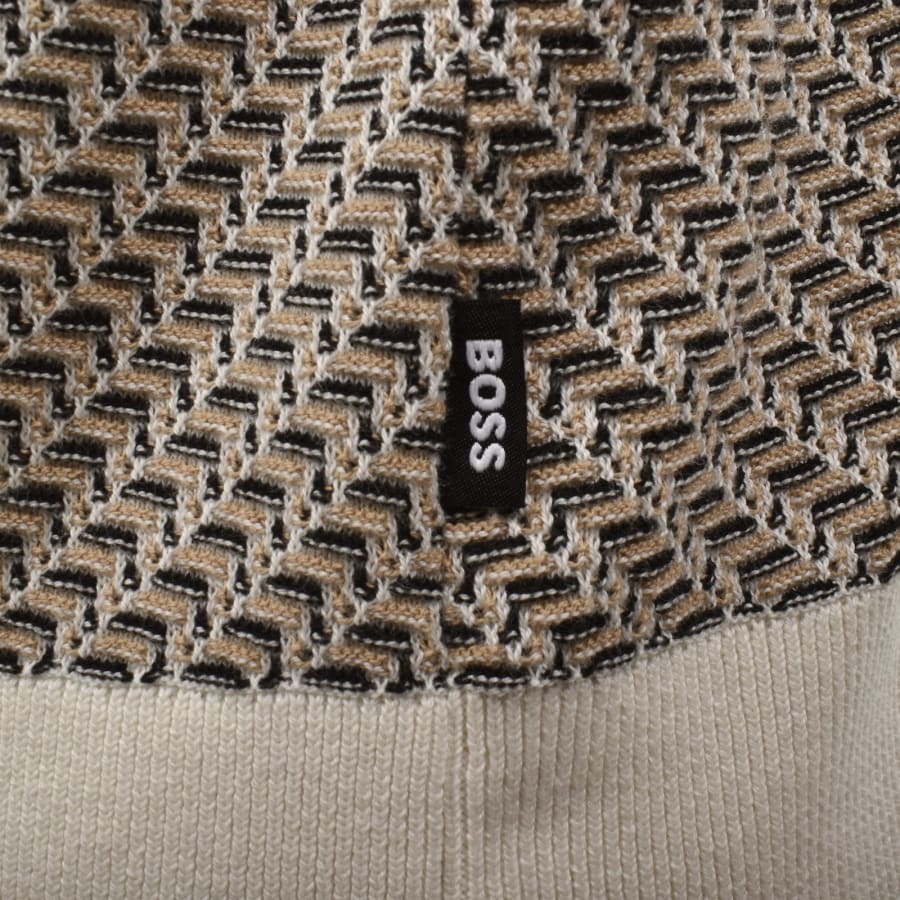 Image number 3 for BOSS H Lomare Knit Polo Off White